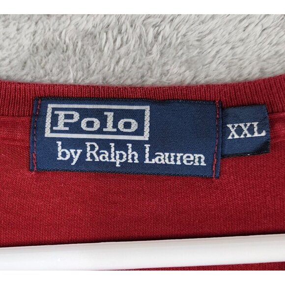 Polo Ralph Lauren Shirt Mens XXL Red Blue Embroidered Logo Long Sleeve Pullover - Picture 3 of 10
